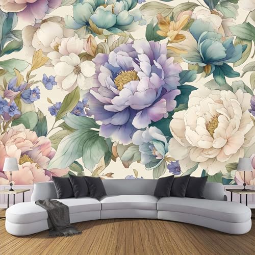 Fototapete 350×256 cm - Elegante Blumen Foto Tapete Schlafzimmer Wohnzimmer Creme Seidetapete XXL Wandtapete Motivtapeten Bildtapete 3d Effekt Wand Dekoration - Farbige Pfingstrose Fototapete 350×256 cm - Elegante Blumen Foto Tapete Schlafzimmer Wohnzimmer Creme Seidetapete XXL Wandtapete Motivtapeten Bildtapete 3d Effekt Wand Dekoration - Farbige Pfingstrose von CDXNORA