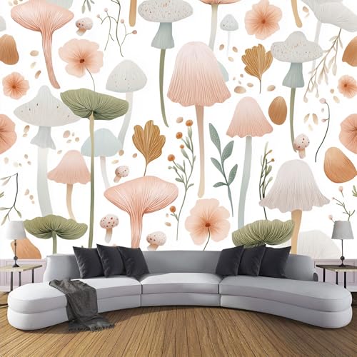 Fototapete 400×280 cm - Aquarell Foto Tapete Schlafzimmer Wohnzimmer Weiß Rosa Seidetapete XXL Wandtapete Motivtapeten Bildtapete 3d Effekt Wand Dekoration - Pilzpflanzen Fototapete 400×280 cm - Aquarell Foto Tapete Schlafzimmer Wohnzimmer Weiß Rosa Seidetapete XXL Wandtapete Motivtapeten Bildtapete 3d Effekt Wand Dekoration - Pilzpflanzen von CDXNORA