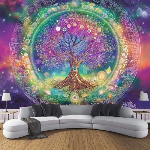 Fototapete Fantasy-Kunst 350×256cm XL Tapete Mandragora-Bäume Fototapeten Seide Tapeten Lila Wandbild Wand Schlafzimmer Wohnzimmer 3d Effekt Wand Dekoration von CDXNORA