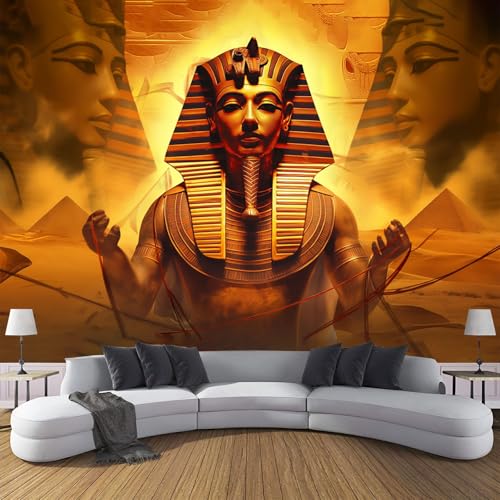 Fototapete Retro 350×256cm XL Tapete Altägyptischer Pharao Fototapeten Seide Tapeten Gelb Wandbild Wand Schlafzimmer Wohnzimmer 3d Effekt Wand Dekoration Fototapete Retro 350×256cm XL Tapete Altägyptischer Pharao Fototapeten Seide Tapeten Gelb Wandbild Wand Schlafzimmer Wohnzimmer 3d Effekt Wand Dekoration von CDXNORA