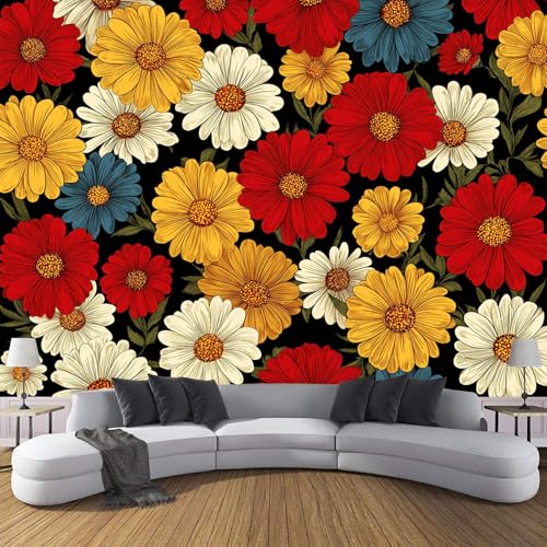 Retro-Blumen Seide Fototapete 400×280 cm,Farbiges Gänseblümchen Fototapete Schlafzimmer Wohnzimmer Moderne Seide Tapete XXL Bunt Wandtapete Bildtapete Wand Dekoration Retro-Blumen Seide Fototapete 400×280 cm,Farbiges Gänseblümchen Fototapete Schlafzimmer Wohnzimmer Moderne Seide Tapete XXL Bunt Wandtapete Bildtapete Wand Dekoration von CDXNORA