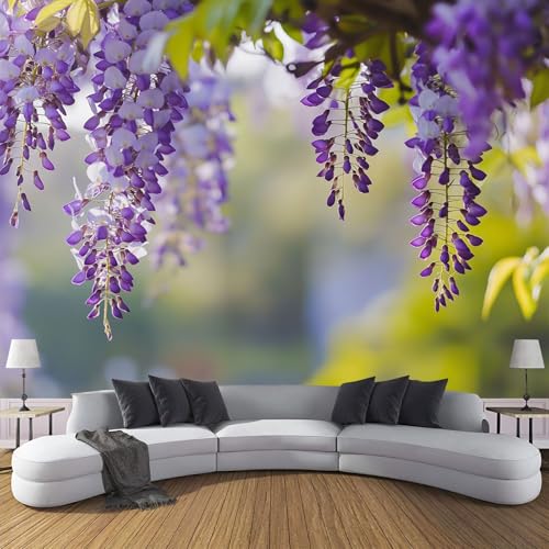 Seidentapeten Anlage 400×280cm - Lila Fototapete Schlafzimmer Wohnzimmer Moderne Seidentapeten XXL Wandtapete Glyzinien Motivtapeten Bildtapete 3d Effekt Wand Dekoration Seidentapeten Anlage 400×280cm - Lila Fototapete Schlafzimmer Wohnzimmer Moderne Seidentapeten XXL Wandtapete Glyzinien Motivtapeten Bildtapete 3d Effekt Wand Dekoration von CDXNORA