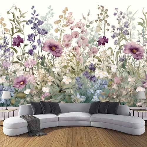 Seidentapeten Aquarellblumen 350×256cm - Bunt Fototapete Schlafzimmer Wohnzimmer Moderne Seidentapeten XXL Wandtapete Wildblumenfeld Motivtapeten Bildtapete 3d Effekt Wand Dekoration Seidentapeten Aquarellblumen 350×256cm - Bunt Fototapete Schlafzimmer Wohnzimmer Moderne Seidentapeten XXL Wandtapete Wildblumenfeld Motivtapeten Bildtapete 3d Effekt Wand Dekoration von CDXNORA