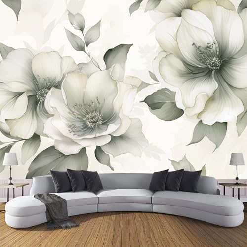 Seidentapeten Aquarellblumen 400×280cm - Beige Fototapete Schlafzimmer Wohnzimmer Moderne Seidentapeten XXL Wandtapete Graugrüne Blüten Motivtapeten Bildtapete 3d Effekt Wand Dekoration Seidentapeten Aquarellblumen 400×280cm - Beige Fototapete Schlafzimmer Wohnzimmer Moderne Seidentapeten XXL Wandtapete Graugrüne Blüten Motivtapeten Bildtapete 3d Effekt Wand Dekoration von CDXNORA