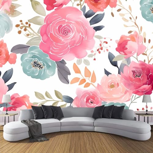 Seidentapeten Aquarellpflanzen 400×280cm - Rot Grün Fototapete Schlafzimmer Wohnzimmer Moderne Seidentapeten XXL Wandtapete Rote Und Grüne Pfingstrose Bildtapete 3d Effekt Wand Dekoration Seidentapeten Aquarellpflanzen 400×280cm - Rot Grün Fototapete Schlafzimmer Wohnzimmer Moderne Seidentapeten XXL Wandtapete Rote Und Grüne Pfingstrose Bildtapete 3d Effekt Wand Dekoration von CDXNORA