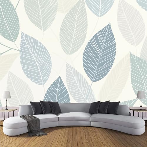 Seidentapeten Einfache Pflanzen 350×256cm - Beige Fototapete Schlafzimmer Wohnzimmer Moderne Seidentapeten XXL Wandtapete Hellblaugraue Blätter Motivtapeten Bildtapete 3d Effekt Wand Dekoration Seidentapeten Einfache Pflanzen 350×256cm - Beige Fototapete Schlafzimmer Wohnzimmer Moderne Seidentapeten XXL Wandtapete Hellblaugraue Blätter Motivtapeten Bildtapete 3d Effekt Wand Dekoration von CDXNORA