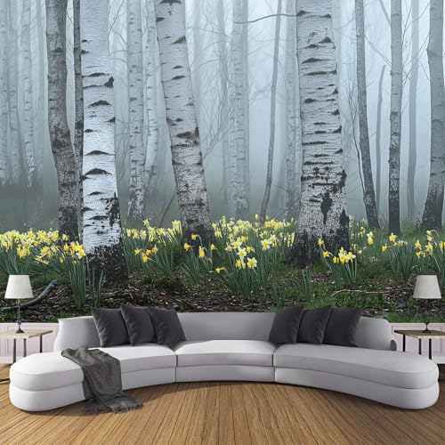 Seidentapeten Frühlingswälder 350×256cm - Grau Fototapete Schlafzimmer Wohnzimmer Moderne Seidentapeten XXL Wandtapete Rindenstruktur Motivtapeten Bildtapete 3d Effekt Wand Dekoration Seidentapeten Frühlingswälder 350×256cm - Grau Fototapete Schlafzimmer Wohnzimmer Moderne Seidentapeten XXL Wandtapete Rindenstruktur Motivtapeten Bildtapete 3d Effekt Wand Dekoration von CDXNORA