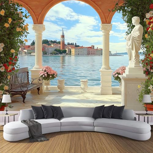 Seidentapeten Natürliche Landschaft 400×280cm - Blau Fototapete Schlafzimmer Wohnzimmer Moderne Seidentapeten XXL Wandtapete Terrasse Mit Meerblick Motivtapeten Bildtapete 3d Effekt Wand Dekoration Seidentapeten Natürliche Landschaft 400×280cm - Blau Fototapete Schlafzimmer Wohnzimmer Moderne Seidentapeten XXL Wandtapete Terrasse Mit Meerblick Motivtapeten Bildtapete 3d Effekt Wand Dekoration von CDXNORA
