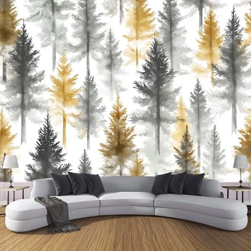 Seidentapeten Waldlandschaft 250×175cm - Goldenes Grau Fototapete Schlafzimmer Wohnzimmer Moderne Seidentapeten XXL Wandtapete Immergrün Motivtapeten Bildtapete 3d Effekt Wand Dekoration Seidentapeten Waldlandschaft 250×175cm - Goldenes Grau Fototapete Schlafzimmer Wohnzimmer Moderne Seidentapeten XXL Wandtapete Immergrün Motivtapeten Bildtapete 3d Effekt Wand Dekoration von CDXNORA