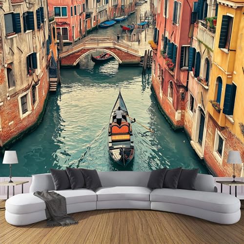 Seidentapeten Wunderschöne Landschaft 350×256cm - Rot Grün Fototapete Schlafzimmer Wohnzimmer Moderne Seidentapeten XXL Wandtapete Straßenkanalgebäude Bildtapete 3d Effekt Wand Dekoration Seidentapeten Wunderschöne Landschaft 350×256cm - Rot Grün Fototapete Schlafzimmer Wohnzimmer Moderne Seidentapeten XXL Wandtapete Straßenkanalgebäude Bildtapete 3d Effekt Wand Dekoration von CDXNORA