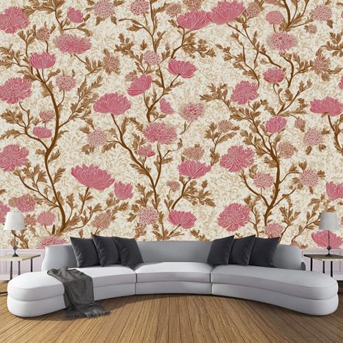 Tapete Fototapete 3D Wandtapete Anlage, Wandbild Wanddeko für Wohnzimmer Schlafzimmer, Rosabraune Blüten Tapeten mit Geruchsfreiheit Wandposter Wandkunst,Beige 300×210 cm Tapete Fototapete 3D Wandtapete Anlage, Wandbild Wanddeko für Wohnzimmer Schlafzimmer, Rosabraune Blüten Tapeten mit Geruchsfreiheit Wandposter Wandkunst,Beige 300×210 cm von CDXNORA