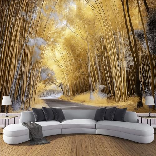 Wandbild Herbstlandschaft Seidentapete Gelb Wandbild Tapete Wohnzimmer Wanddeko Weg Mit Bäumen Tapete 3D Effekt Tv Die Fototapete Wohnzimmer Schlafzimmer - 250×175cm Wandbild Herbstlandschaft Seidentapete Gelb Wandbild Tapete Wohnzimmer Wanddeko Weg Mit Bäumen Tapete 3D Effekt Tv Die Fototapete Wohnzimmer Schlafzimmer - 250×175cm von CDXNORA