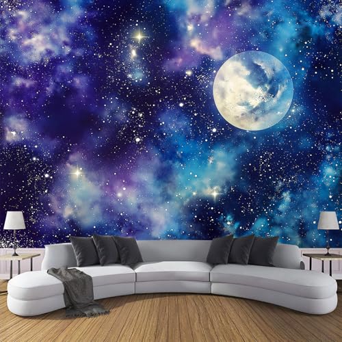 Wandbild Sternenhimmel Seidentapete Blau Lila Wandbild Tapete Wohnzimmer Wanddeko Galaxie Mond Tapete 3D Effekt Tv Die Fototapete Wohnzimmer Schlafzimmer - 300×210cm Wandbild Sternenhimmel Seidentapete Blau Lila Wandbild Tapete Wohnzimmer Wanddeko Galaxie Mond Tapete 3D Effekt Tv Die Fototapete Wohnzimmer Schlafzimmer - 300×210cm von CDXNORA