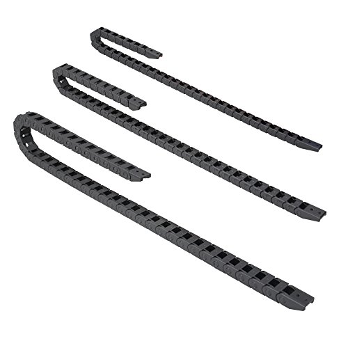 1M, Energiekette Schleppkette 5x5mm R10 offen - Kabelführung inkl. 2 x Anschlusselemente (Mitnehmer und Festpunkt) von CDZ