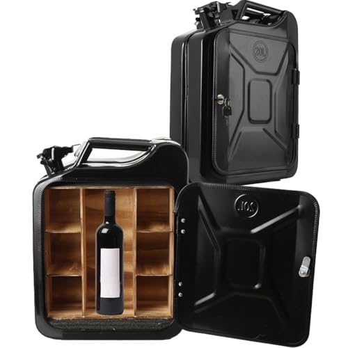 CDZHLTG 20L Kanister Bar, Männer, Abschließbare Minibar - Jerrycan 4 Fächern schwarzer Metall Mobile Bar Geburtstagsgeschenk für Männer, Abschließbarer Minibar - 34x46x16cm CDZHLTG 20L Kanister Bar, Männer, Abschließbare Minibar - Jerrycan 4 Fächern schwarzer Metall Mobile Bar Geburtstagsgeschenk für Männer, Abschließbarer Minibar - 34x46x16cm von CDZHLTG