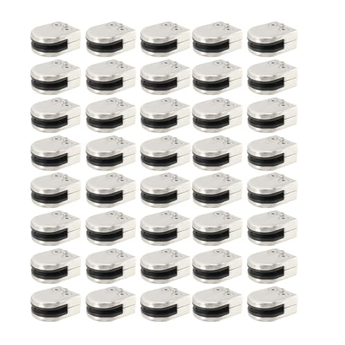 CDZHLTG Glashalter Glasklemmen 40 Stück Glashalter Edelstahl Klemmhalter - Flach für Glas 8-10 mm Glasklemmhalter Glasplattenhalter Verstellbar für Geländer Treppengeländer Balkon 53 X 43 x 24 mm CDZHLTG Glashalter Glasklemmen 40 Stück Glashalter Edelstahl Klemmhalter - Flach für Glas 8-10 mm Glasklemmhalter Glasplattenhalter Verstellbar für Geländer Treppengeländer Balkon 53 X 43 x 24 mm von CDZHLTG