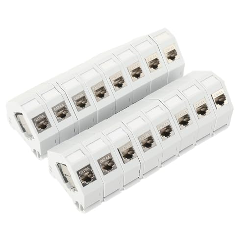 CDZHLTG Keystone Modul und Hutschienenadapter Set - 16X CAT 6A Keystone Module 10 Gbit/s 16X Halter - passt auf genormte Hutschiene CDZHLTG Keystone Modul und Hutschienenadapter Set - 16X CAT 6A Keystone Module 10 Gbit/s 16X Halter - passt auf genormte Hutschiene von CDZHLTG