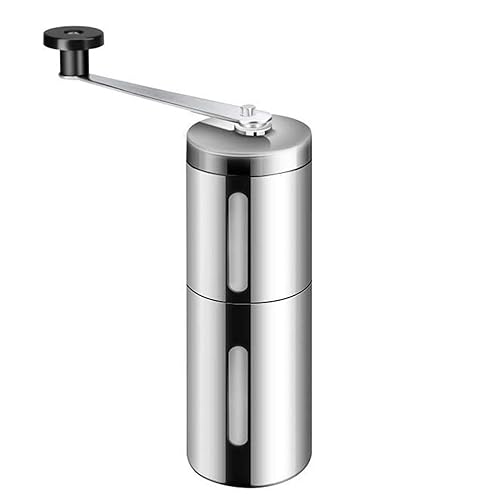 CDZYMY Pfeffermühle, tragbare Hand-Pfeffermühle mit Kurbel, Mini-Pfeffermühle mit Keramikkern, Salzmühle, Pfeffermühle (Farbe: Silber, Größe: 7 Zoll) (Silber 7 Zoll) von CDZYMY