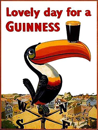 CDecor Lovely Day for A Guinness Blechschilder, Metall Poster, Retro Warnschild Schilder Blech Blechschild Malerei Wanddekoration Bar Geschäft Cafe Garage von CDecor