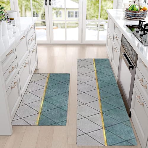 CEASELESLY 2 Stücke Küchenmatte Set,Kitchen Carpet,Super absorbierende bodenmatte,Diatomite Stone Bath mat,Waschbar rutschfest,Geeignet für Flure,Küchen,Badezimmer(40cm* 60cm+40 * 120) von CEASELESLY