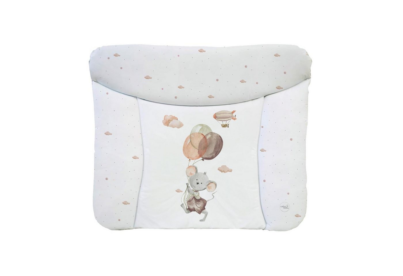 CEBA BABY Wickelauflage Weiche Baby Wickelunterlage 75 x 72 cm / 85 cm x 75 cm, Wickeltischauflage für Baby - abwaschbar - wasserdicht - Made in EU von CEBA BABY