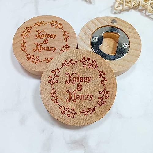 Benutzerdefinierter Magnetischer Flaschenöffner Für Hochzeiten – Personalisierter Bierflaschenöffner, Kühlschrankdekoration Aus Holz, Taufe, 2-In-1-Flaschenöffner, Weinbieröffner Für Küchent von CECE&COLE