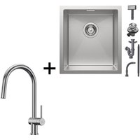 CECIPA Edelstahlspüle 40 x 44 CM Küchenspüle Unterbauwaschbecken gebürstete + 42.5cm Küchenarmatur ausziehbarer Küchenarmatur CECIPA Edelstahlspüle 40 x 44 CM Küchenspüle Unterbauwaschbecken gebürstete + 42.5cm Küchenarmatur ausziehbarer Küchenarmatur von CECIPA MAX