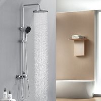 Cecipa Max - Chrom-Duschset mit 2 Funktionen, Duschsäule mit verstellbarem Winkel und Höhe, schwarzer Kopf- und Handbrause von CECIPA MAX