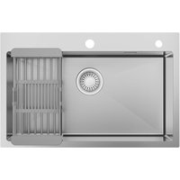 CECIPA MAX Edelstahl Küchenspüle, 70 × 45 cm Einzelspüle mit Abtropfkorb, Unterbau und flächenbündiger Einbau für 80 cm Schrank, Silber CECIPA MAX Edelstahl Küchenspüle, 70 × 45 cm Einzelspüle mit Abtropfkorb, Unterbau und flächenbündiger Einbau für 80 cm Schrank, Silber von CECIPA MAX