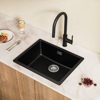 Cecipa Max - Granitspüle 55 x 44 cm Unterbau-Küchenspüle Granit Einbauspüle Schwarz Cecipa Max - Granitspüle 55 x 44 cm Unterbau-Küchenspüle Granit Einbauspüle Schwarz von CECIPA MAX