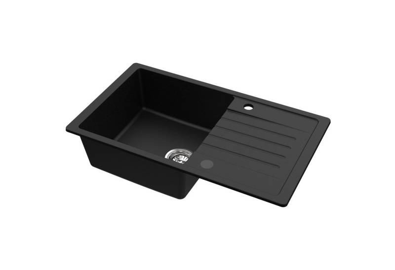 CECIPA MAX Granitspüle 78×45cm Küchenspüle Granit mit Abtropfbrett AufsatzSpüle, Rechteck, 78/45 cm, spüle küche Spülbecken, 3 Farben von CECIPA MAX