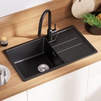 CECIPA MAX Granitspüle Küchenspüle 78 x 45 cm Granit Aufsatzspüle mit Abtropfkorb, inkl. Siphon Ab- und Überlaufgarnitur CECIPA MAX Granitspüle Küchenspüle 78 x 45 cm Granit Aufsatzspüle mit Abtropfkorb, inkl. Siphon Ab- und Überlaufgarnitur von CECIPA MAX