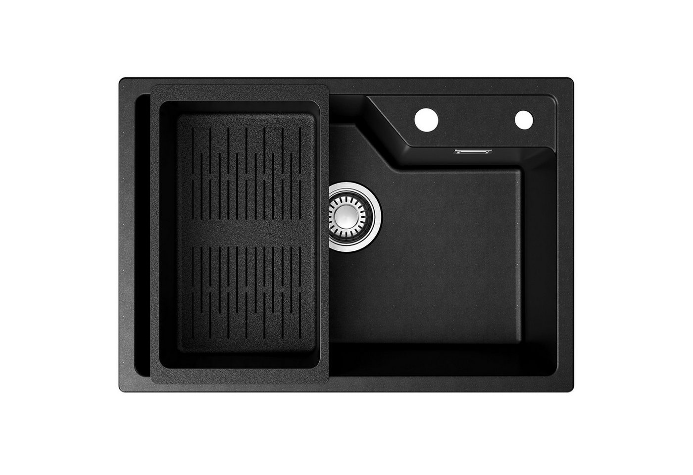 CECIPA MAX Granitspüle Küchenspüle Granit Einbauspüle Eckig Spülbecken mit Abflusskorb, 65/45 cm, Schwarz Granit Küche Spüle inkl. Siphon CECIPA MAX Granitspüle Küchenspüle Granit Einbauspüle Eckig Spülbecken mit Abflusskorb, 65/45 cm, Schwarz Granit Küche Spüle inkl. Siphon von CECIPA MAX