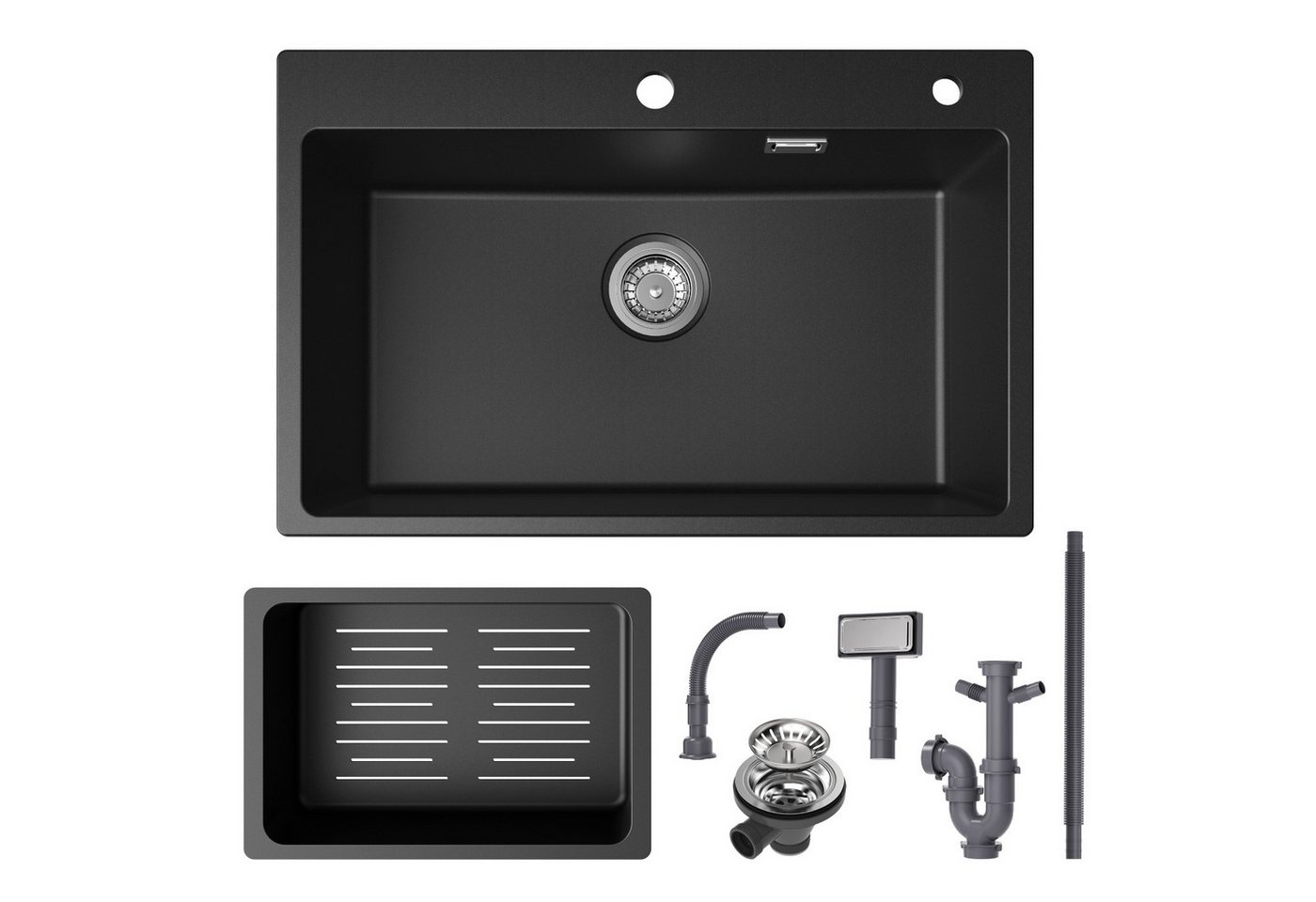 CECIPA MAX Granitspüle Schwarz Küchenspüle 70x45x20 cm Spülbecken Einbauspüle, für ab 80 cm Schrankbreite, mit Abflusskorb und Abtropffläche Set CECIPA MAX Granitspüle Schwarz Küchenspüle 70x45x20 cm Spülbecken Einbauspüle, für ab 80 cm Schrankbreite, mit Abflusskorb und Abtropffläche Set von CECIPA MAX