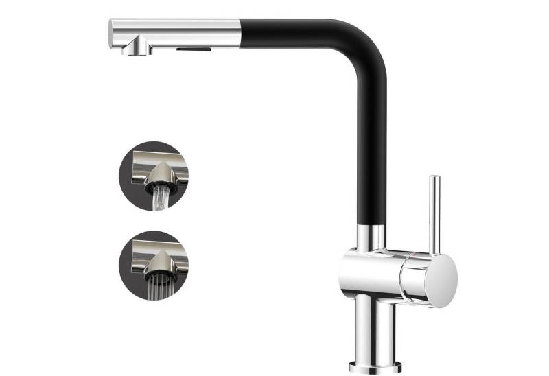 CECIPA MAX Küchenarmatur Ausziehbar Spültischarmatur mit 2 Strahlarten Brause Wasserhahn Mischbatterie Küche Hochdruck Armatur,Schwarz von CECIPA MAX