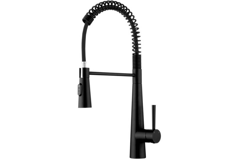 CECIPA MAX Küchenarmatur Feder Hochdruck Küchen Wasserhahn 3 Wasserauslassmodi (360 Grad drehbar, 1-St., Küchenarmaturen aus Edelstahl) Schwarz Spültischarmaturen von CECIPA MAX