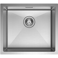 CECIPA MAX Küchenspüle, 50 x 44 cm Einzelbecken aus Edelstahl, Unterbauspüle inkl. Siphon Ab- und Überlaufgarnitur, Gebürstet von CECIPA MAX