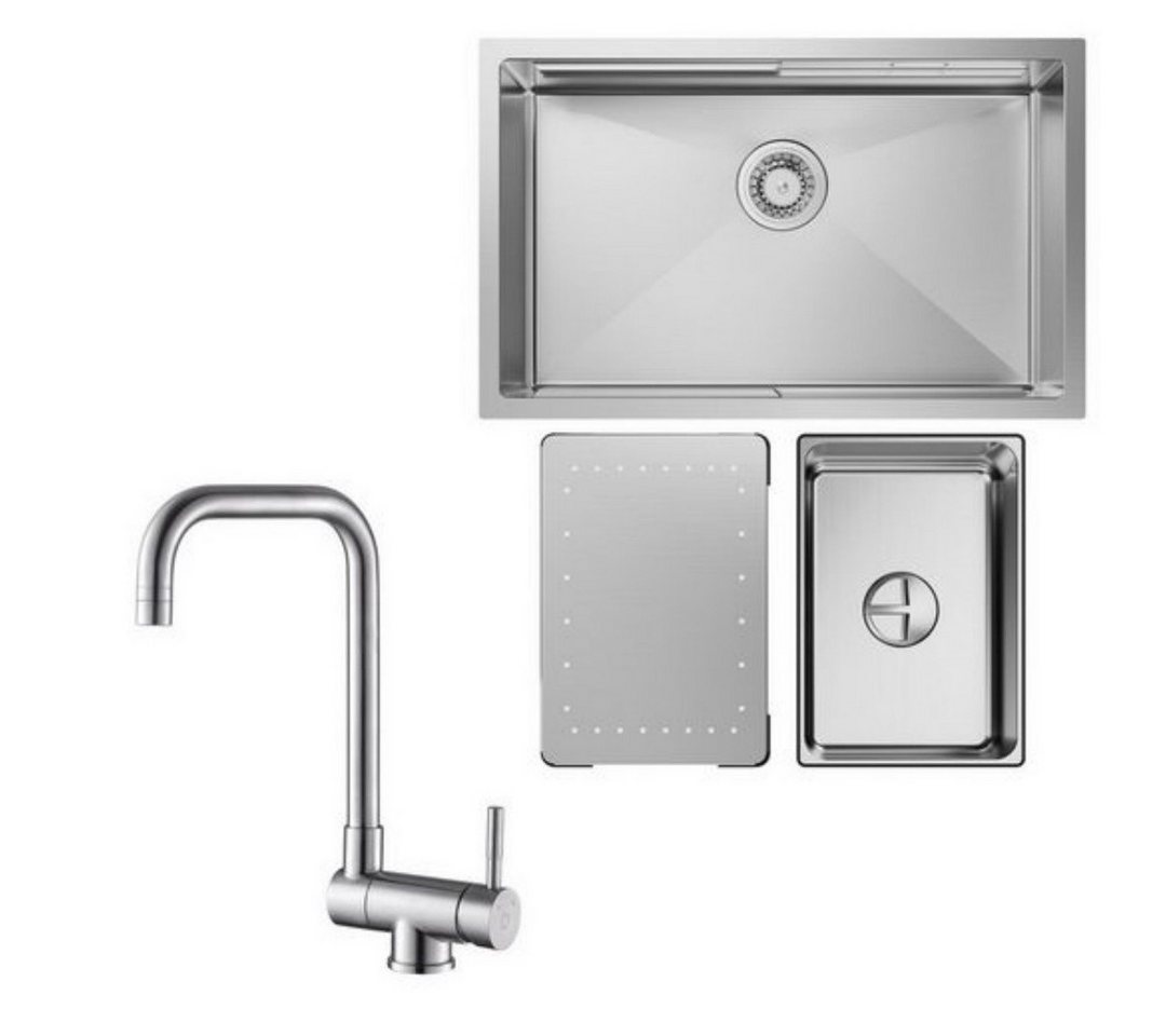 CECIPA MAX Küchenspüle 1.5 Becken 70x44cm EdelstahlSpüle Gebürstete Unterbauspüle, Rechteck, 70/44 cm, Fenster-Küchenarmatur, Gebürstete Küche Wasserhahn Hohe 355MM CECIPA MAX Küchenspüle 1.5 Becken 70x44cm EdelstahlSpüle Gebürstete Unterbauspüle, Rechteck, 70/44 cm, Fenster-Küchenarmatur, Gebürstete Küche Wasserhahn Hohe 355MM von CECIPA MAX