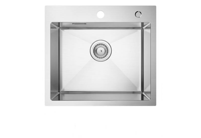 CECIPA MAX Küchenspüle Edelstahl Einbauspüle 50x43cm Küchenspüle Spülbecken Spüle Silber, Rechteck, 50/18.5 cm, Schreibtisch-/flächenbündige Installation, 2 Installationsmethoden von CECIPA MAX