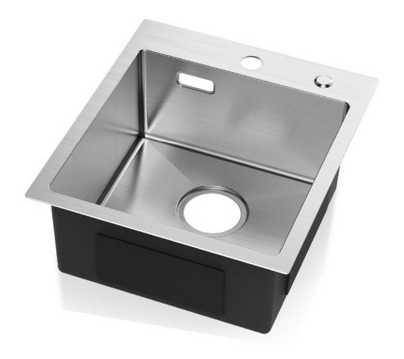 CECIPA MAX Küchenspüle Edelstahlspüle 40 x 45 cm mit Einbauspüle gebürstet, Rechteck, 40/22 cm, Schreibtisch-/flächenbündige Installation, 2 Farben verfügbar von CECIPA MAX