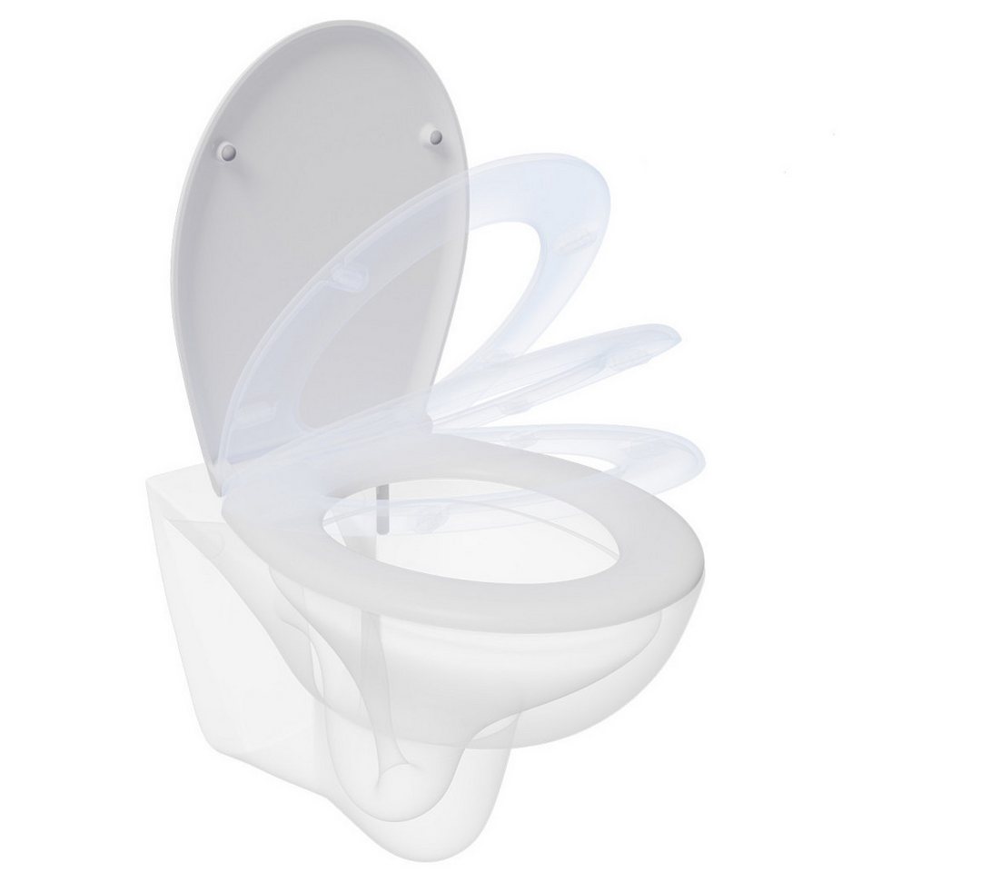 CECIPA MAX WC-Sitz Toilettendeckel mit Absenkautomatik Weiß (Toilettensitz vom Typ O, 1-St., Weiß), Tragfähigkeit bis zu 150 kg von CECIPA MAX