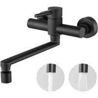 CECIPA Wand-Küchenarmatur schwarz Küchenspülenhahn Edelstahl-Wasserhahn 2 Strahlarten 360° schwenkbar CECIPA Wand-Küchenarmatur schwarz Küchenspülenhahn Edelstahl-Wasserhahn 2 Strahlarten 360° schwenkbar von CECIPA MAX