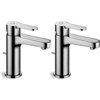 Cecipa Max - 2PCS cecipa Wasserhahn Bad mit Zugstangen, Badarmatur Waschtischarmatur Waschbecken Armature Höhe 112 mm, Chrom von CECIPA MAX