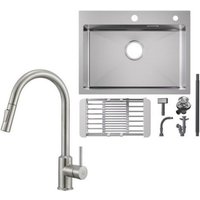 Cecipa Max - Küchenspüle 1.5 Becken 70x44cm EdelstahlSpüle Gebürstete Unterbauspüle + Ausziehbarer Küchenarmatur gebürstete Mit 2 Strahlarten Küche Cecipa Max - Küchenspüle 1.5 Becken 70x44cm EdelstahlSpüle Gebürstete Unterbauspüle + Ausziehbarer Küchenarmatur gebürstete Mit 2 Strahlarten Küche von CECIPA MAX