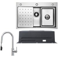 Cecipa Max - Küchenspüle aus Edelstahl 70x45cm Gebürstete Mit Abtropffläche + Ausziehbarer Küchenarmatur gebürstete Mit 2 Strahlarten Küche von CECIPA MAX