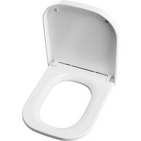 Kurzer quadratischer Toilettensitz, weißer Toilettensitz mit Doppelknopf, Toilettensitz aus Harnstoff-Formaldehyd, Toilettensitz mit Absenkautomatik von DERW MAX