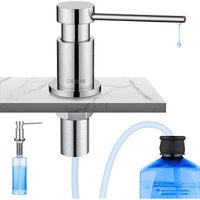 Chrome Seifenspender für die Küche – Seifenspender für die Spüle mit 300 ml Behälter + 1,25 m Silikon-Verlängerungsschlauch von CECIPA MAX