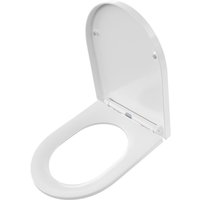 DERW max Kurzer D-förmiger Toilettensitz, Toilettensitz mit Absenkautomatik, 42,7 x 36 cm, Weiß von CECIPA MAX