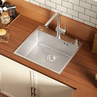 Edelstahl Küchenspüle 54 x 49 cm Einbauspüle Küchenspülbecken für ab 60 cm Schrank, Edelstahlspüle mit Seifenspender, inkl. Ablaufgarnitur Edelstahl Küchenspüle 54 x 49 cm Einbauspüle Küchenspülbecken für ab 60 cm Schrank, Edelstahlspüle mit Seifenspender, inkl. Ablaufgarnitur von CECIPA MAX