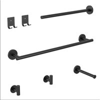 Cecipa Max - Handtuchstange 7-teiliges Badezimmer Haken-,Handtuchstangen-Set, schwarz, Edelstahl Rollenhalter von CECIPA MAX